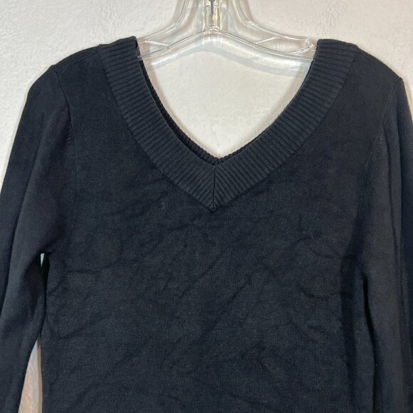 Bebe Black Sweater Tunic Top Rhinestones Small - Picture 5 of 11